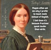 The image depicts a person holding a book with mathematical equations, suggesting a preference for teaching mathematics over English due to the expressive power of fractions.
AI-generated content may be incorrect.
