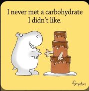 A cartoon hippo and a cake Description automatically generated