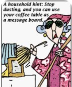 A humorous illustration depicting a person suggesting to use a coffee table as a message board to avoid dusting.

AI-generated content may be incorrect.