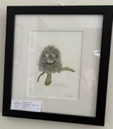 A framed picture of a flower Description automatically generated